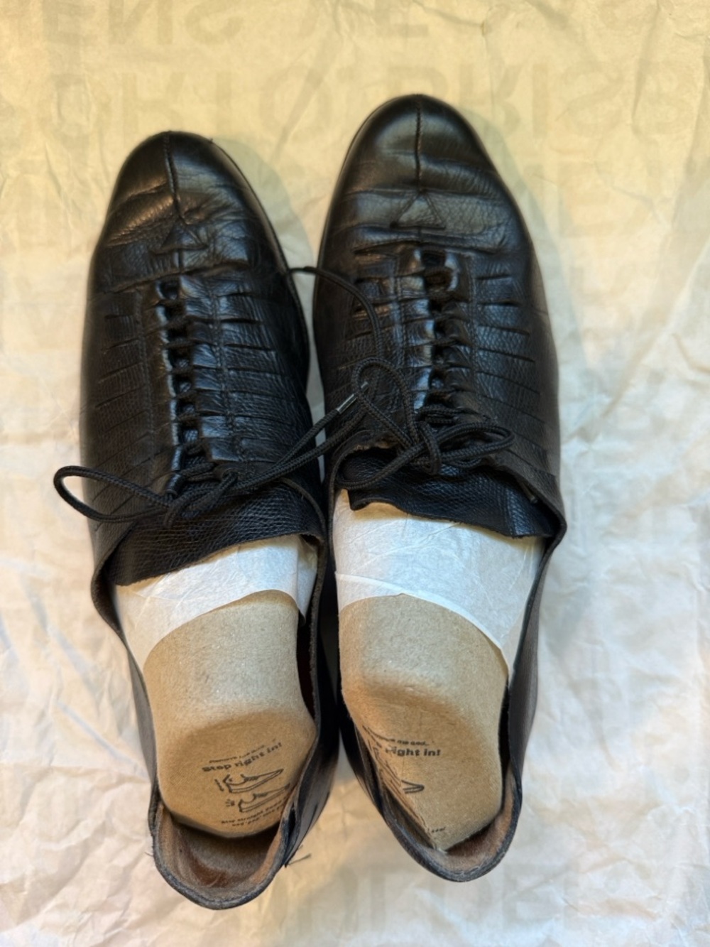 Stephane Kelian women’s vintage Paris Black Leather Lace-Up Dress Shoes so soft